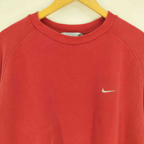 ナイキ NIKE 00S グレータグ 三角タグ スウッシュロゴ刺繍 裏起毛 ラグランスリーブ クルーネック スウェット メンズ import:L
